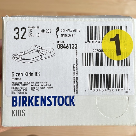 Kids Birkenstock Gizeh Mocha Size 1 or 32 ✨ NWT - Picture 7 of 7